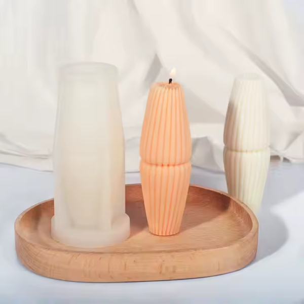 قالب شمعة مخططة